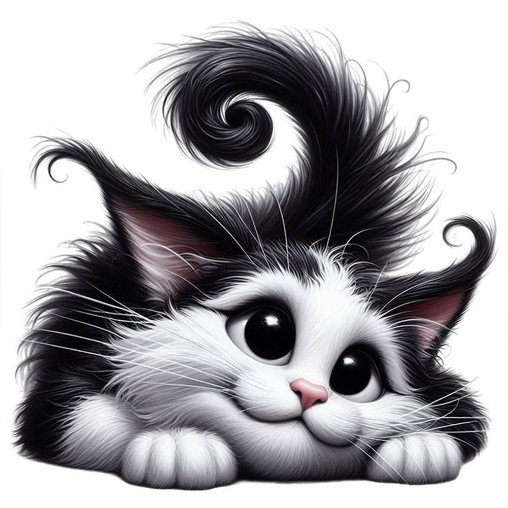 Lying Kitten - 11CT Stamped Cross Stitch 40*40CM
