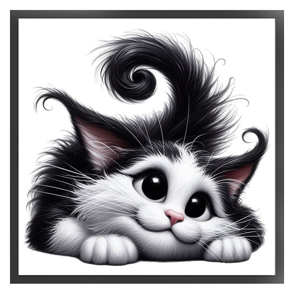 Lying Kitten - 11CT Stamped Cross Stitch 40*40CM