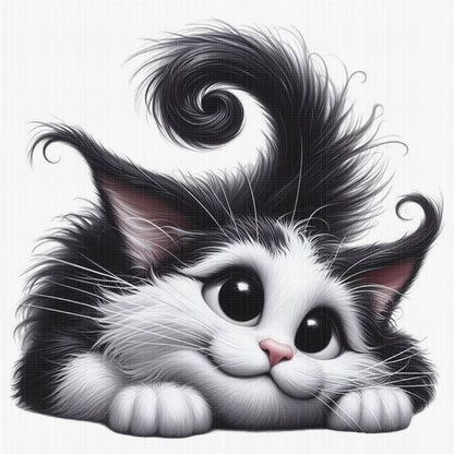 Lying Kitten - 11CT Stamped Cross Stitch 40*40CM