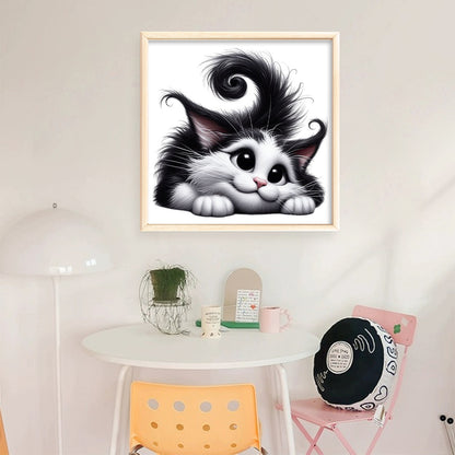 Lying Kitten - 11CT Stamped Cross Stitch 40*40CM