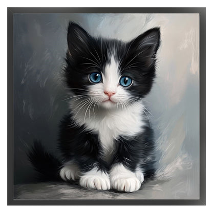 Black And White Kitten - 11CT Stamped Cross Stitch 40*40CM