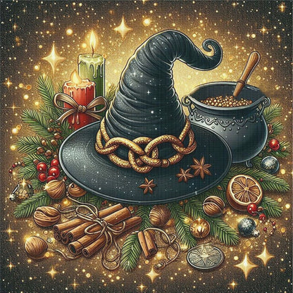 Wizard Hat - 11CT Stamped Cross Stitch 40*40CM
