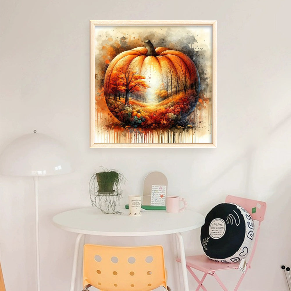 Pumpkin Silhouette Autumn - 11CT Stamped Cross Stitch 40*40CM