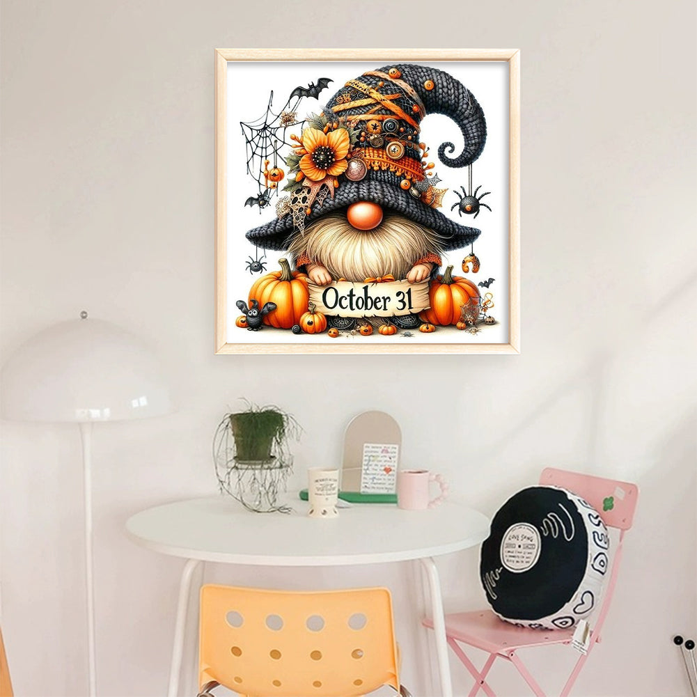 Pumpkin Gnome - 11CT Stamped Cross Stitch 40*40CM
