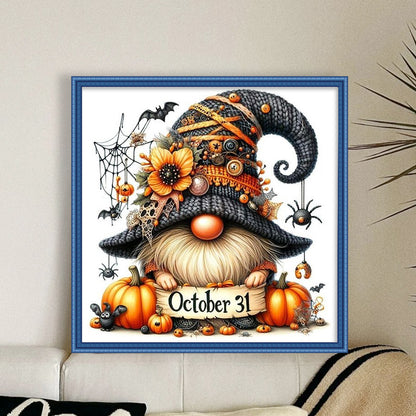 Pumpkin Gnome - 11CT Stamped Cross Stitch 40*40CM