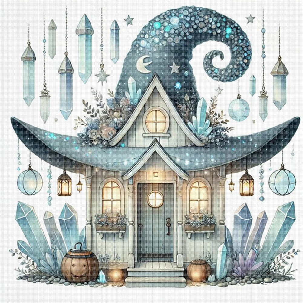 Halloween Cottage - 11CT Stamped Cross Stitch 40*40CM
