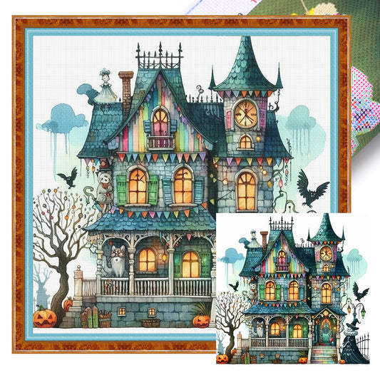 Halloween Cottage - 11CT Stamped Cross Stitch 40*40CM