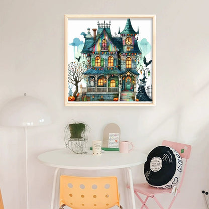 Halloween Cottage - 11CT Stamped Cross Stitch 40*40CM