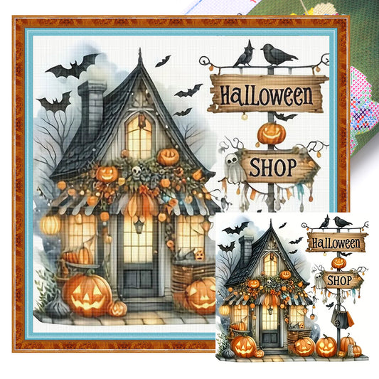Halloween Hut - 11CT Stamped Cross Stitch 40*40CM
