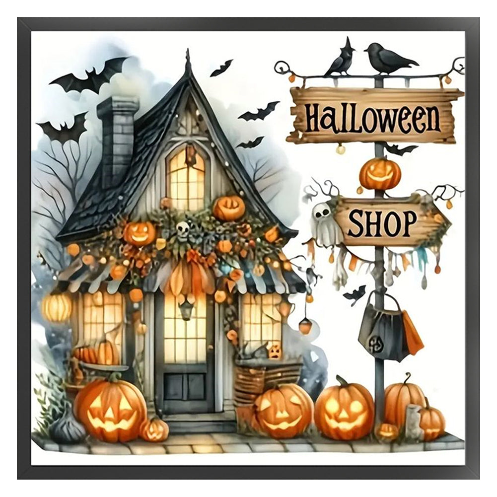 Halloween Hut - 11CT Stamped Cross Stitch 40*40CM