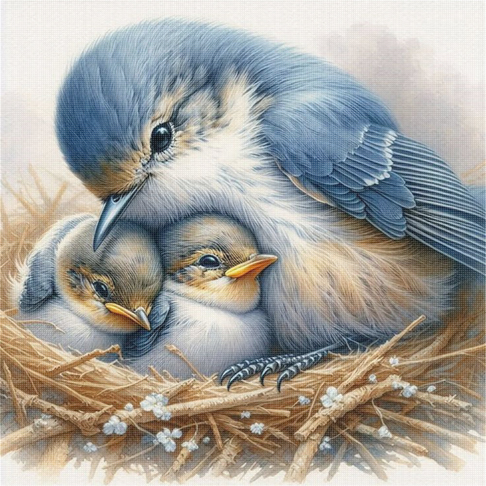 Bluebird - 11CT Stamped Cross Stitch 40*40CM