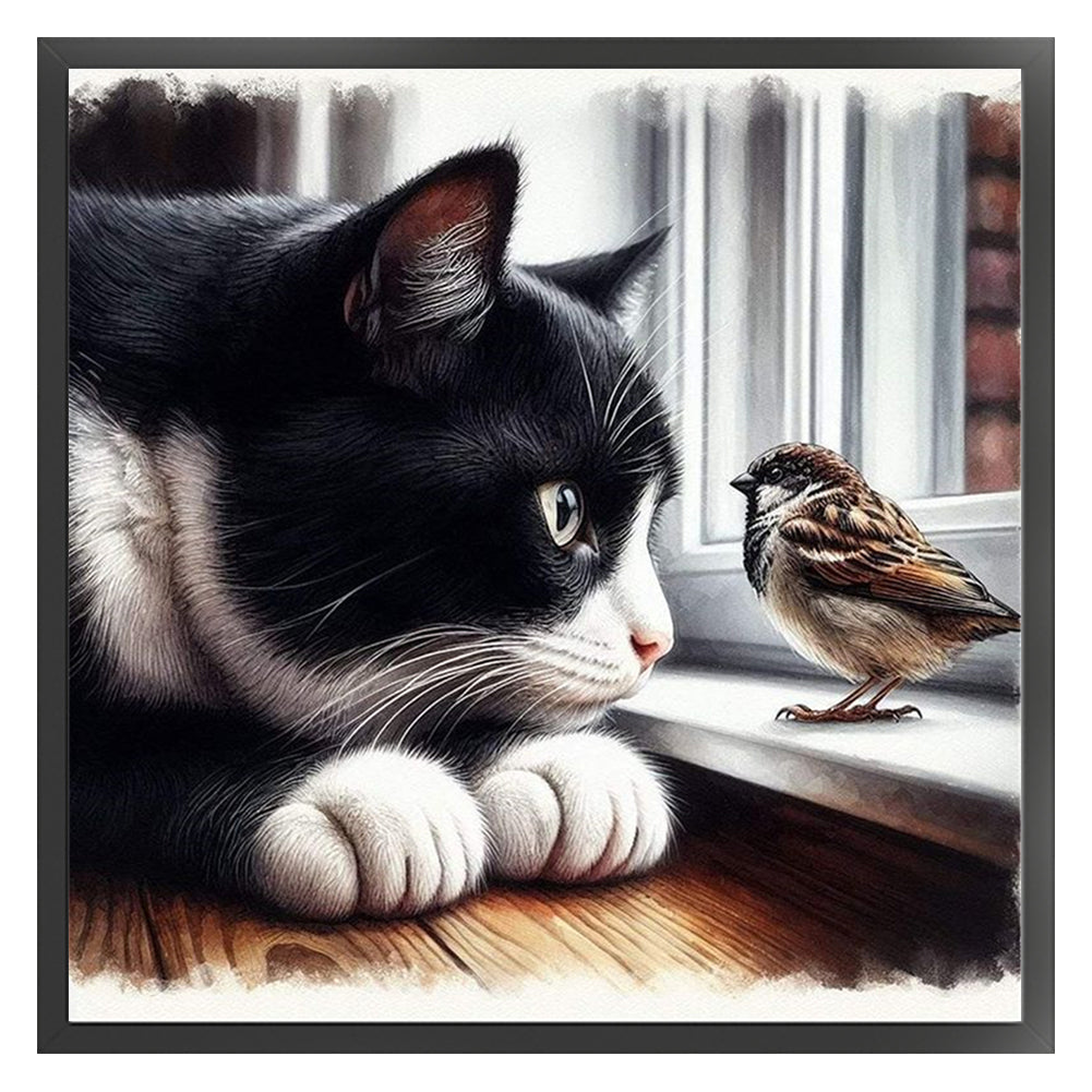 Kittens And Sparrows - 11CT Stamped Cross Stitch 40*40CM