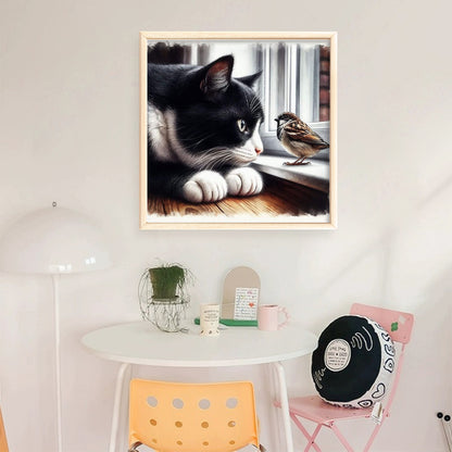 Kittens And Sparrows - 11CT Stamped Cross Stitch 40*40CM