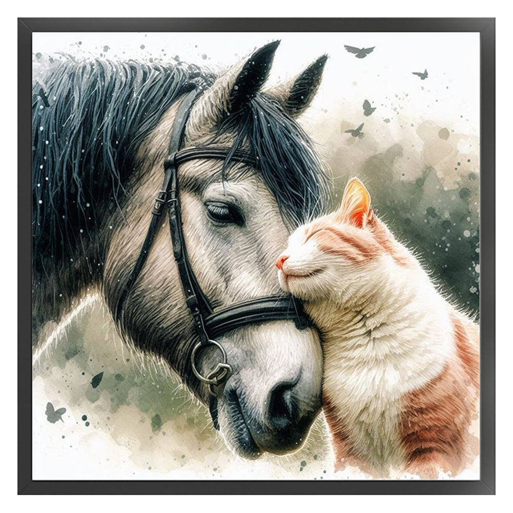 Horses And Cats - 11CT Stamped Cross Stitch 40*40CM