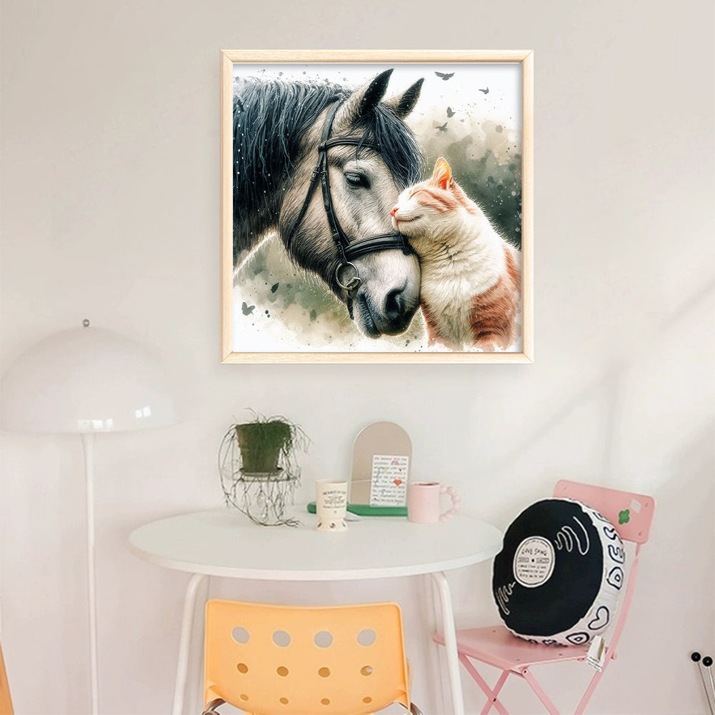 Horses And Cats - 11CT Stamped Cross Stitch 40*40CM