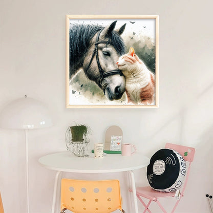 Horses And Cats - 11CT Stamped Cross Stitch 40*40CM