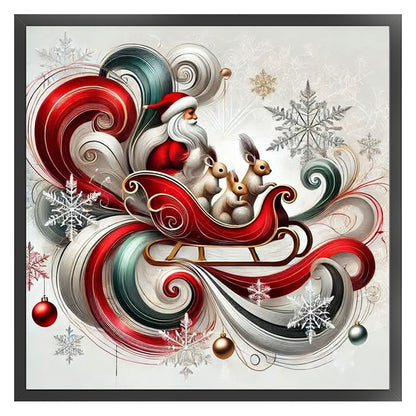 Santa Claus And Squirrel - 11CT Stamped Cross Stitch 40*40CM
