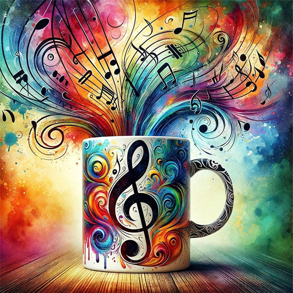 Cup Notes - 11CT Stamped Cross Stitch 40*40CM