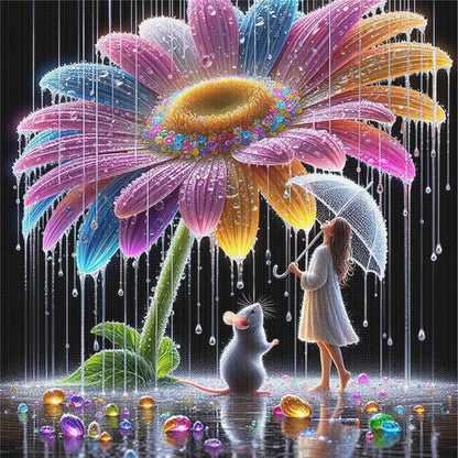 Tiger And Daisy - 11CT Stamped Cross Stitch 40*40CM