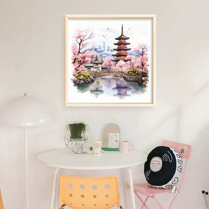 Pavilions And Towers - 11CT Stamped Cross Stitch 40*40CM
