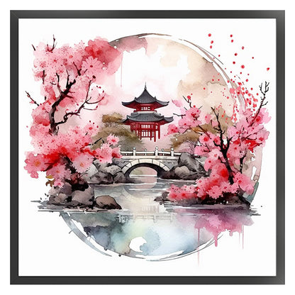 Pavilions And Towers - 11CT Stamped Cross Stitch 40*40CM