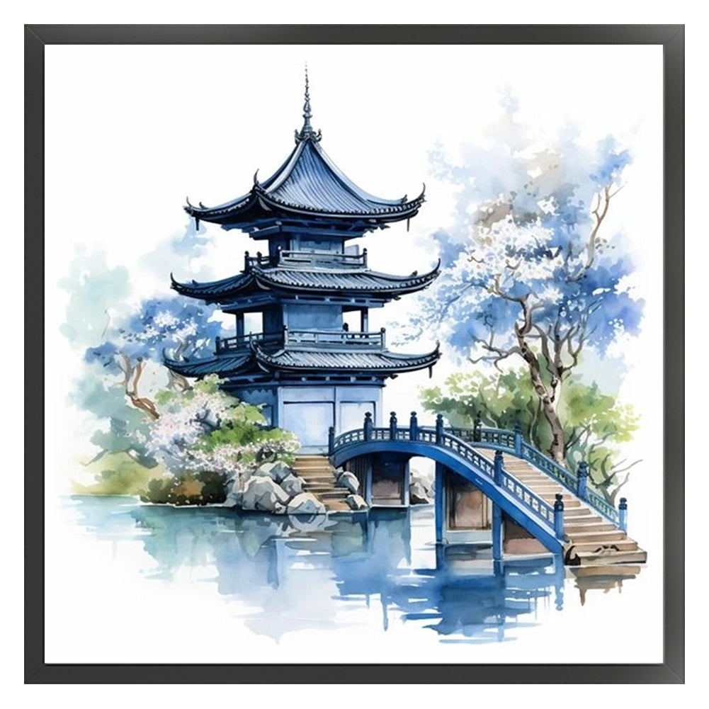 Pavilions And Towers - 11CT Stamped Cross Stitch 40*40CM