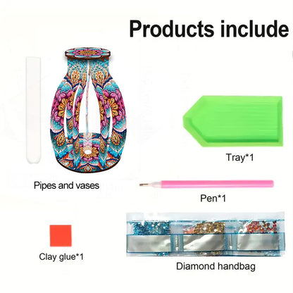 Diamond Painting Flower Vase Desktop Diamond Art Kits for Home Office Decor