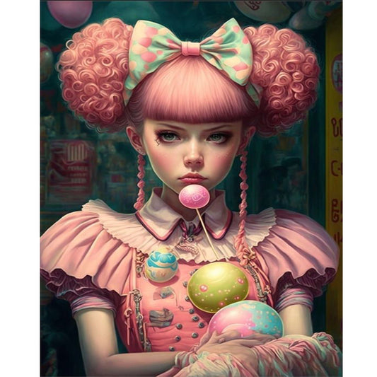 Girl - Full Round Drill Diamond Painting 40*50CM