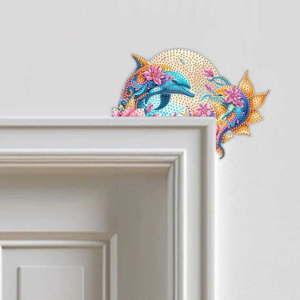 2D Flat Diamond Painting Door Corner Sign DIY Diamond Art Door Right Angle Sign