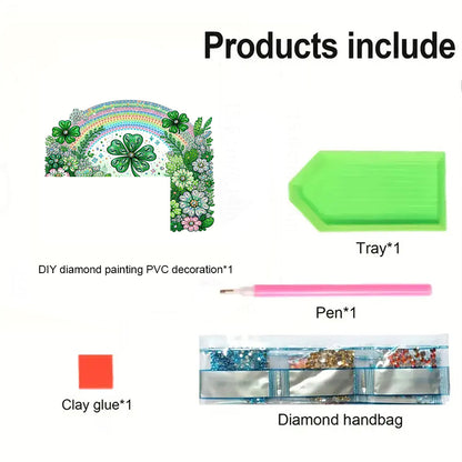 2D Flat Diamond Painting Door Corner Sign DIY Diamond Art Door Right Angle Sign