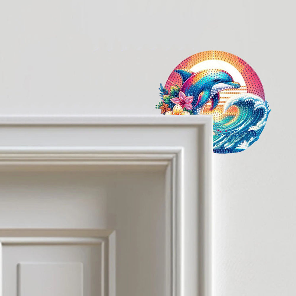 2D Flat Diamond Painting Door Corner Sign DIY Diamond Art Door Right Angle Sign