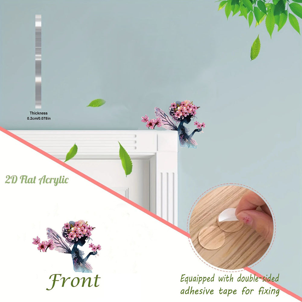 2D Flat Diamond Painting Door Corner Sign DIY Diamond Art Door Right Angle Sign