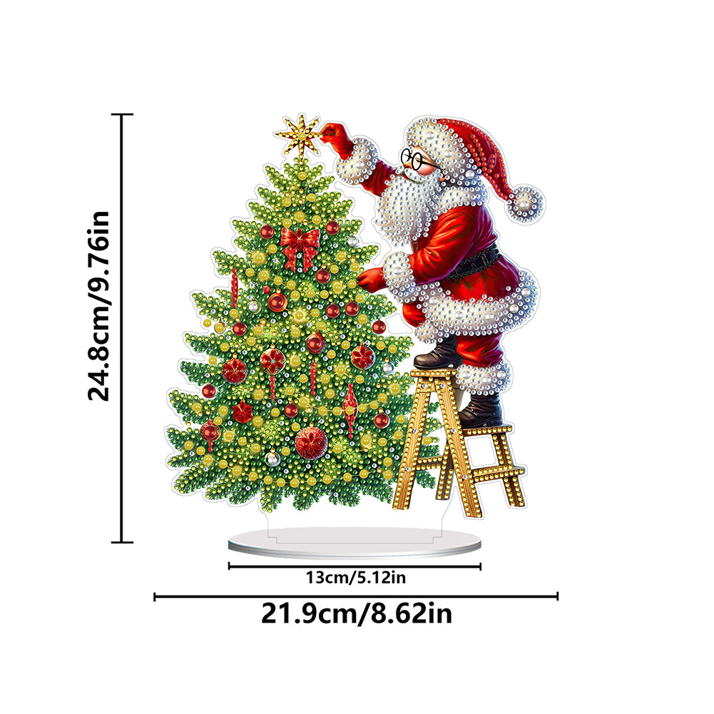 2D Flat Xmas DIY Desktop Diamond Art Kits Diamond Painting Desktop Ornaments Kit