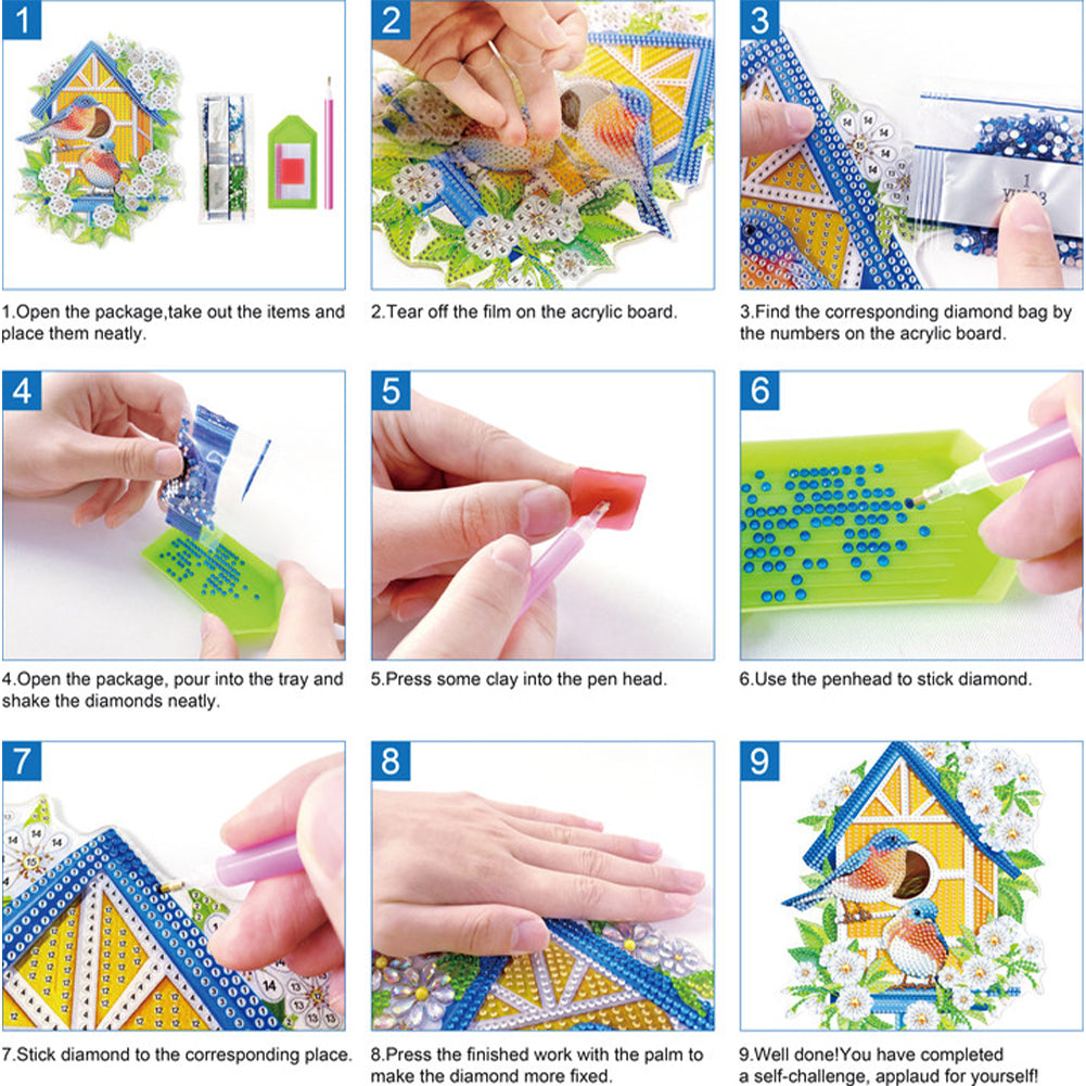 2D Flat Xmas DIY Desktop Diamond Art Kits Diamond Painting Desktop Ornaments Kit