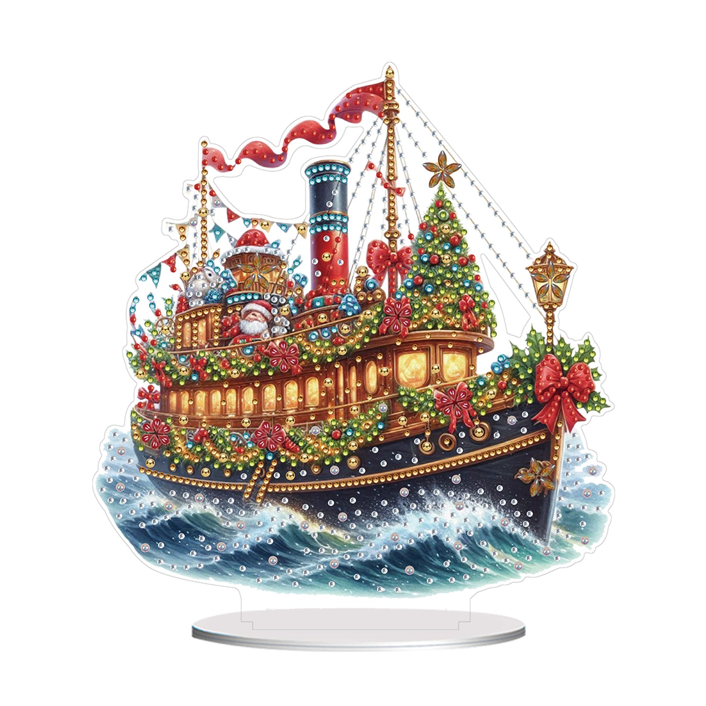 2D Flat Xmas DIY Desktop Diamond Art Kits Diamond Painting Desktop Ornaments Kit