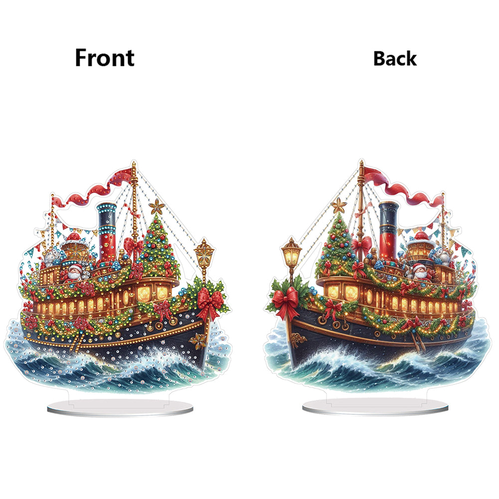 2D Flat Xmas DIY Desktop Diamond Art Kits Diamond Painting Desktop Ornaments Kit