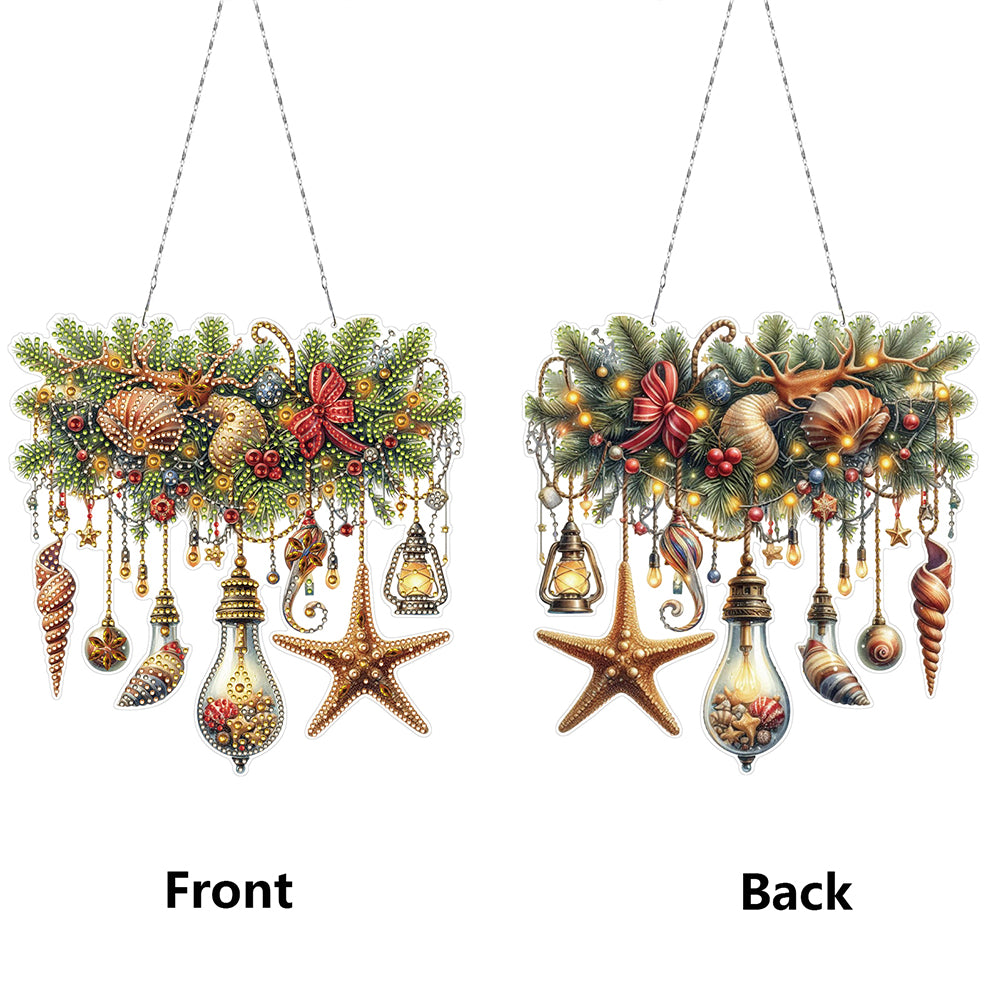 Xmas 2D Flat DIY Diamond Art Pendant Special Shape Wall Decor for Home & Windows
