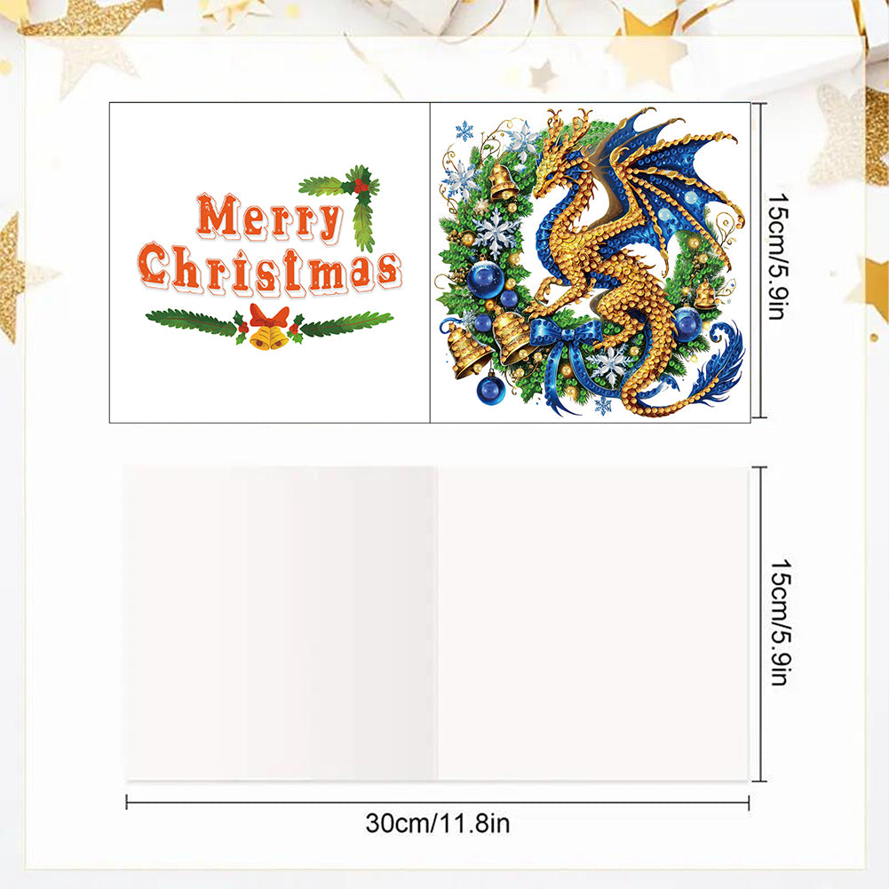 6PCS DIY Diamond Art Greeting Cards Xmas Designs for Festivals and Celebrations