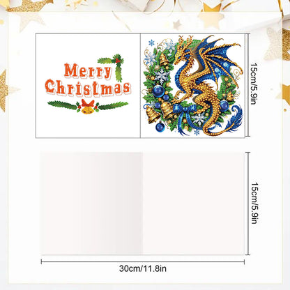 6PCS DIY Diamond Art Greeting Cards Xmas Designs for Festivals and Celebrations