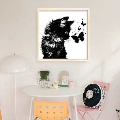 Silhouette-Kitten - 11CT Stamped Cross Stitch 40*40CM