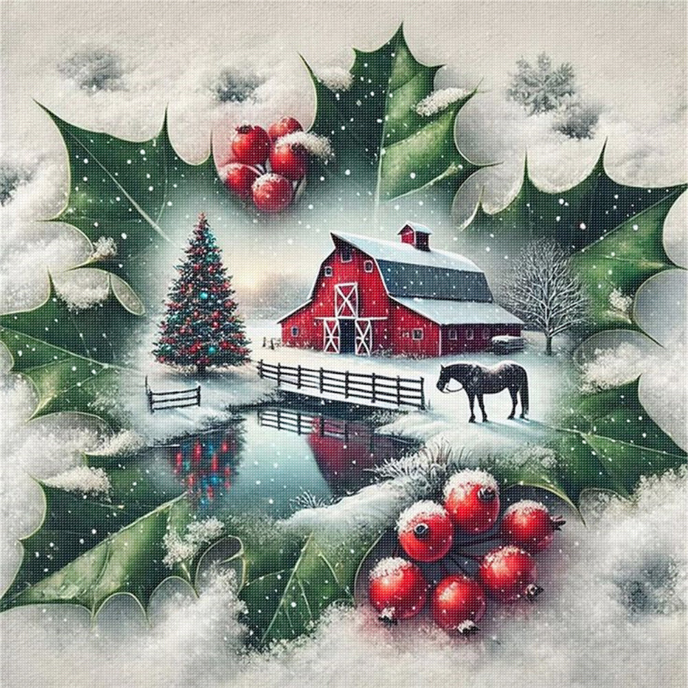 Leaf Scenery - 11CT Stamped Cross Stitch 45*45CM