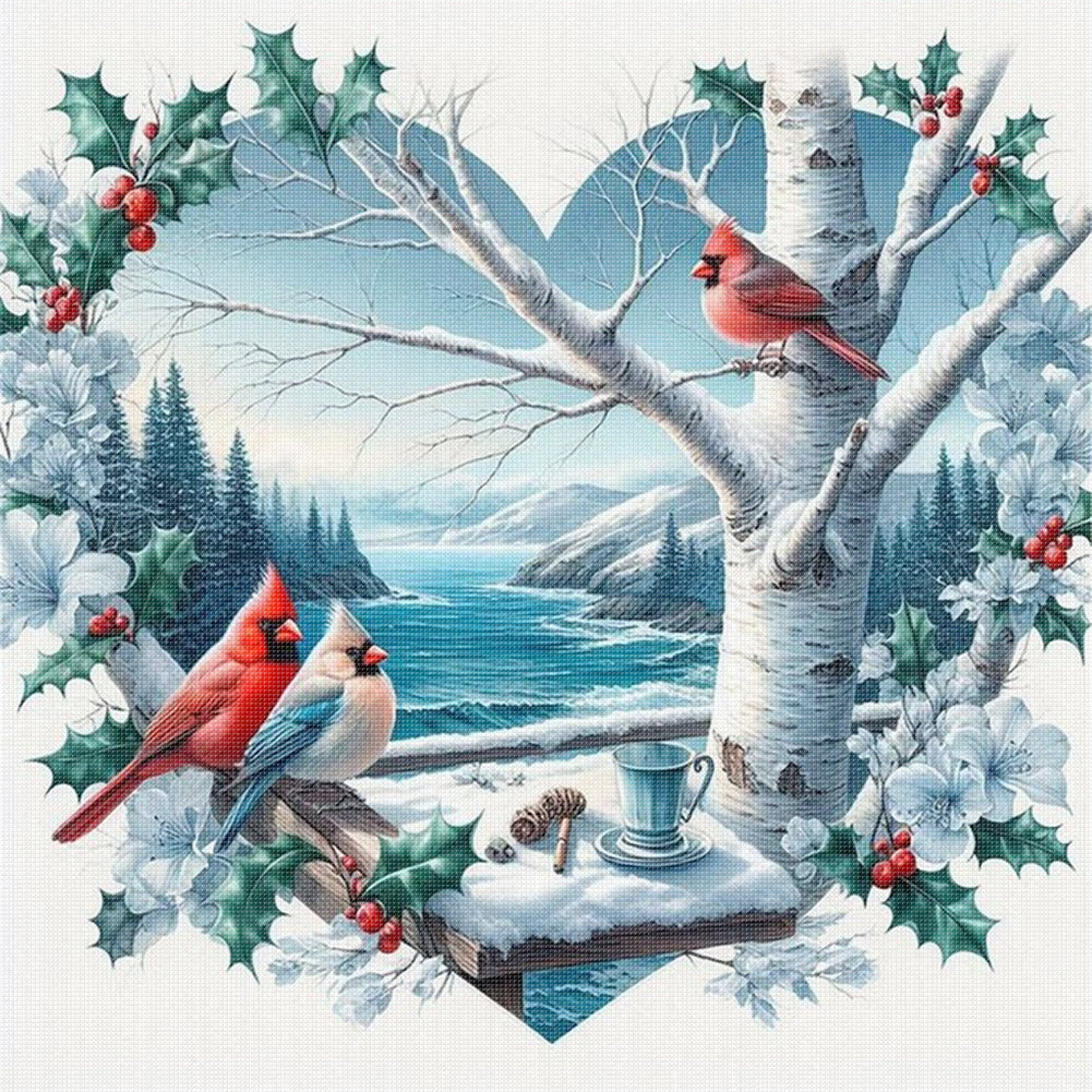 Love Bird - 11CT Stamped Cross Stitch 45*45CM