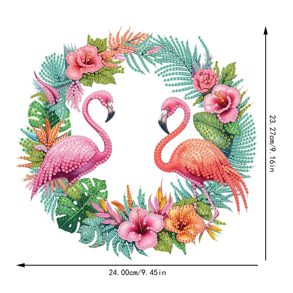 Wreath Acrylic 2D Flat DIY Diamond Art Pendant Window Hanging Art for Home Decor