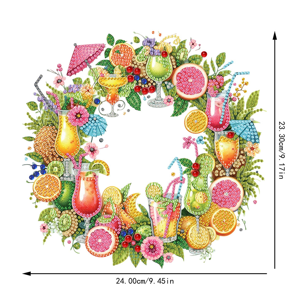 Wreath Acrylic 2D Flat DIY Diamond Art Pendant Window Hanging Art for Home Decor