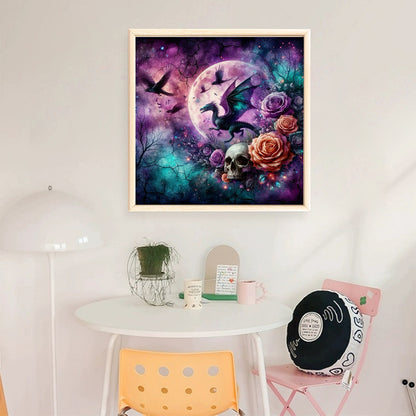 Rose Black Dragon - 11CT Stamped Cross Stitch 40*40CM