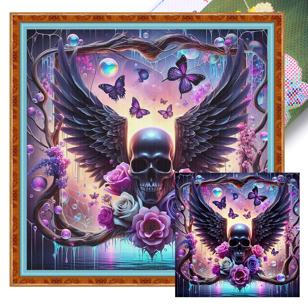Skull Wings - 11CT Stamped Cross Stitch 40*40CM