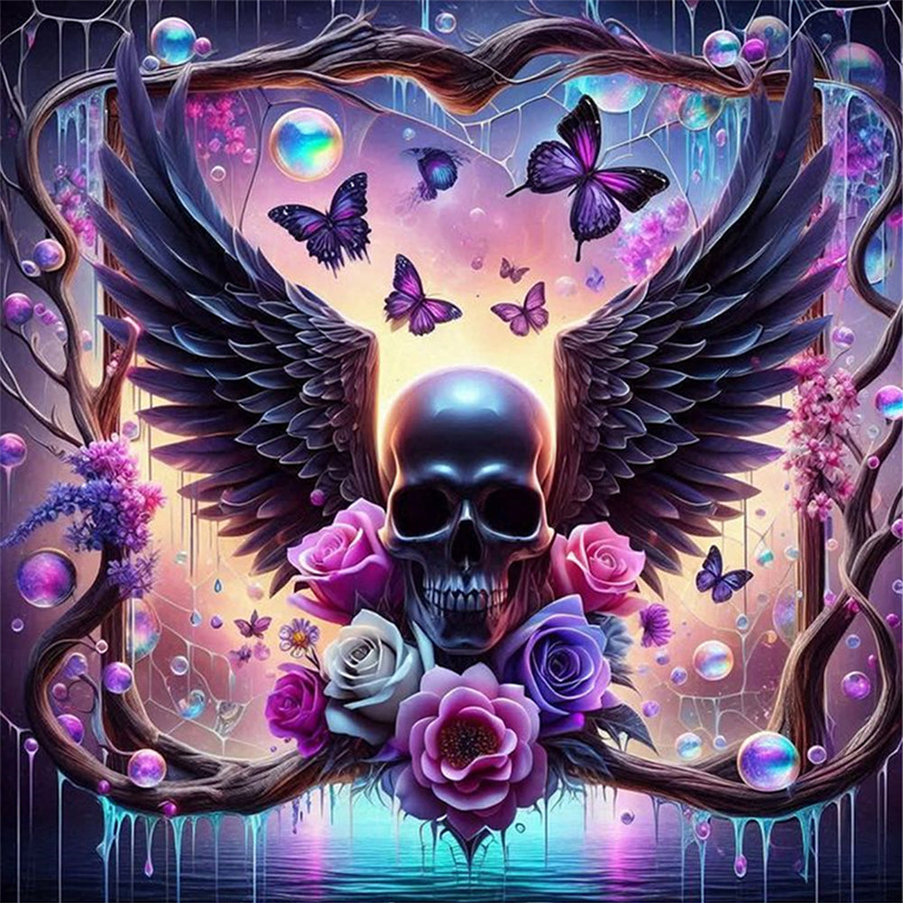 Skull Wings - 11CT Stamped Cross Stitch 40*40CM