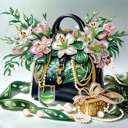 Gorgeous Bag Bouquet - Special Shaped Drill Diamond Painting 30*30CM