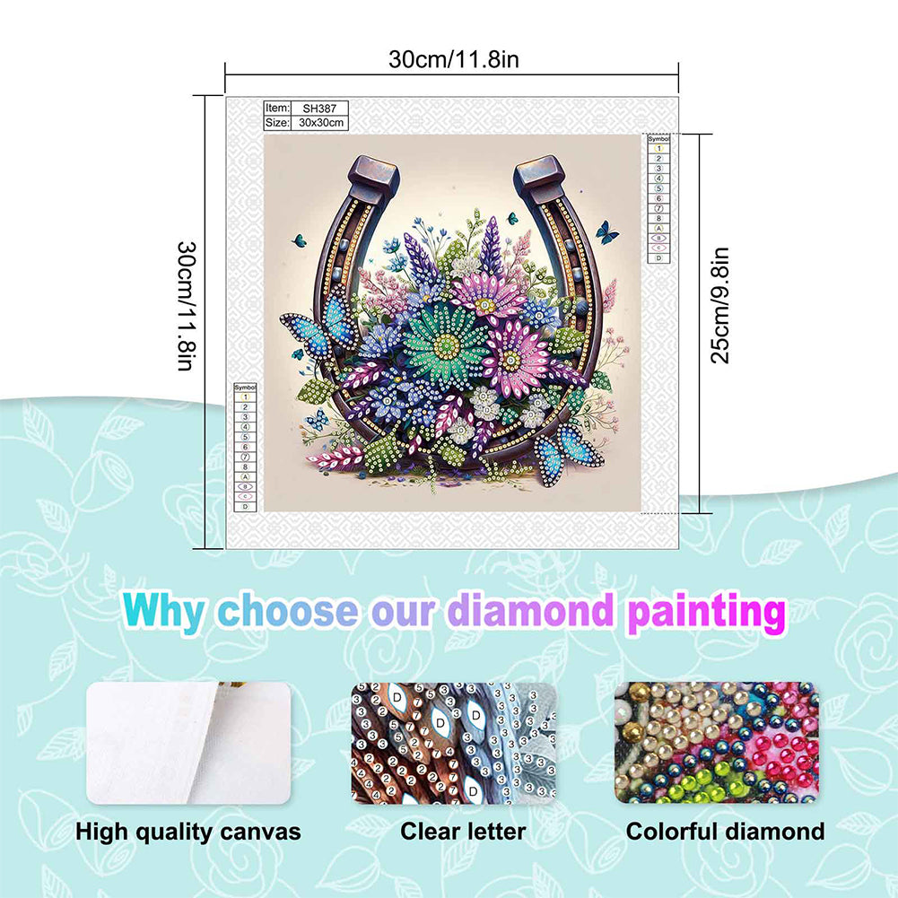 Horseshoe Bouquet - Special Shaped Drill Diamond Painting 30*30CM