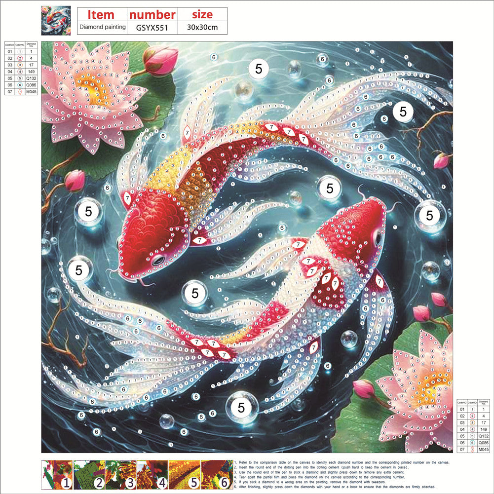Colorful Fantasy Fish - Special Shaped Drill Diamond Painting 30*30CM